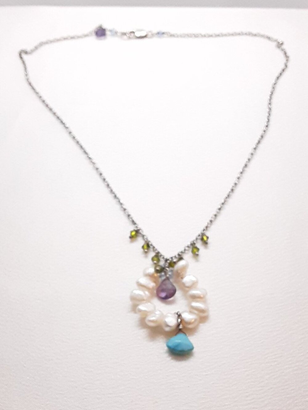 Western Dance Night. NEW amethyst pearl and turquoise necklace - Picture 8 of 8
